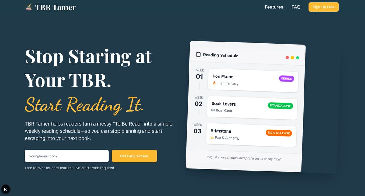 TBR Tamer project screenshot