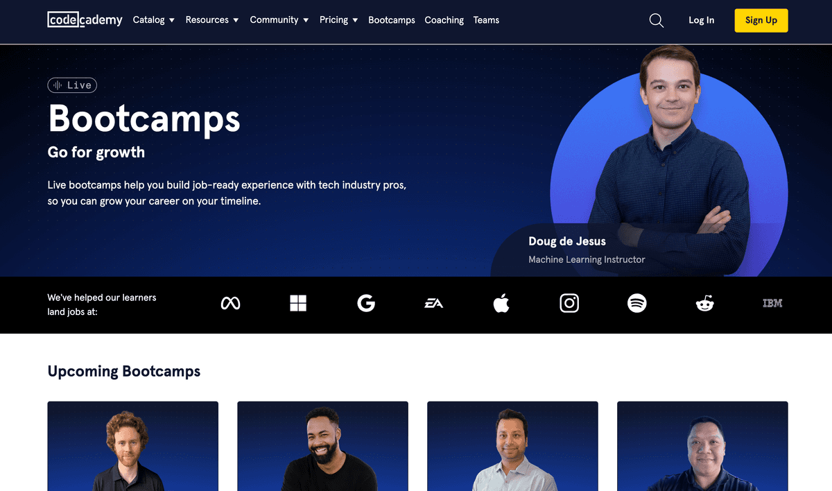 Bootcamps project screenshot